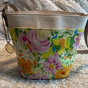 Anne Klein Floral Crossbody Bag with Tan Strap